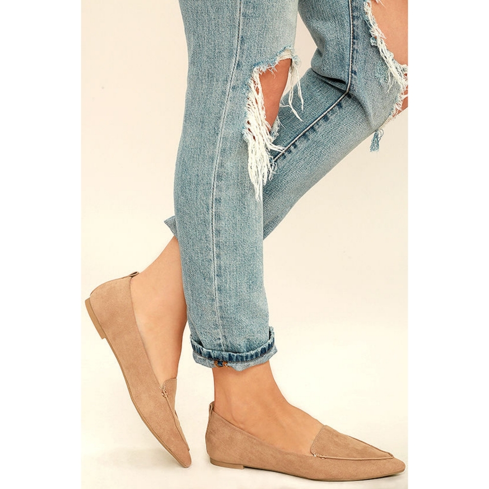 NEW Lulu's Emmy Camel OR Leopard Suede Loafers - Picture 3 of 14